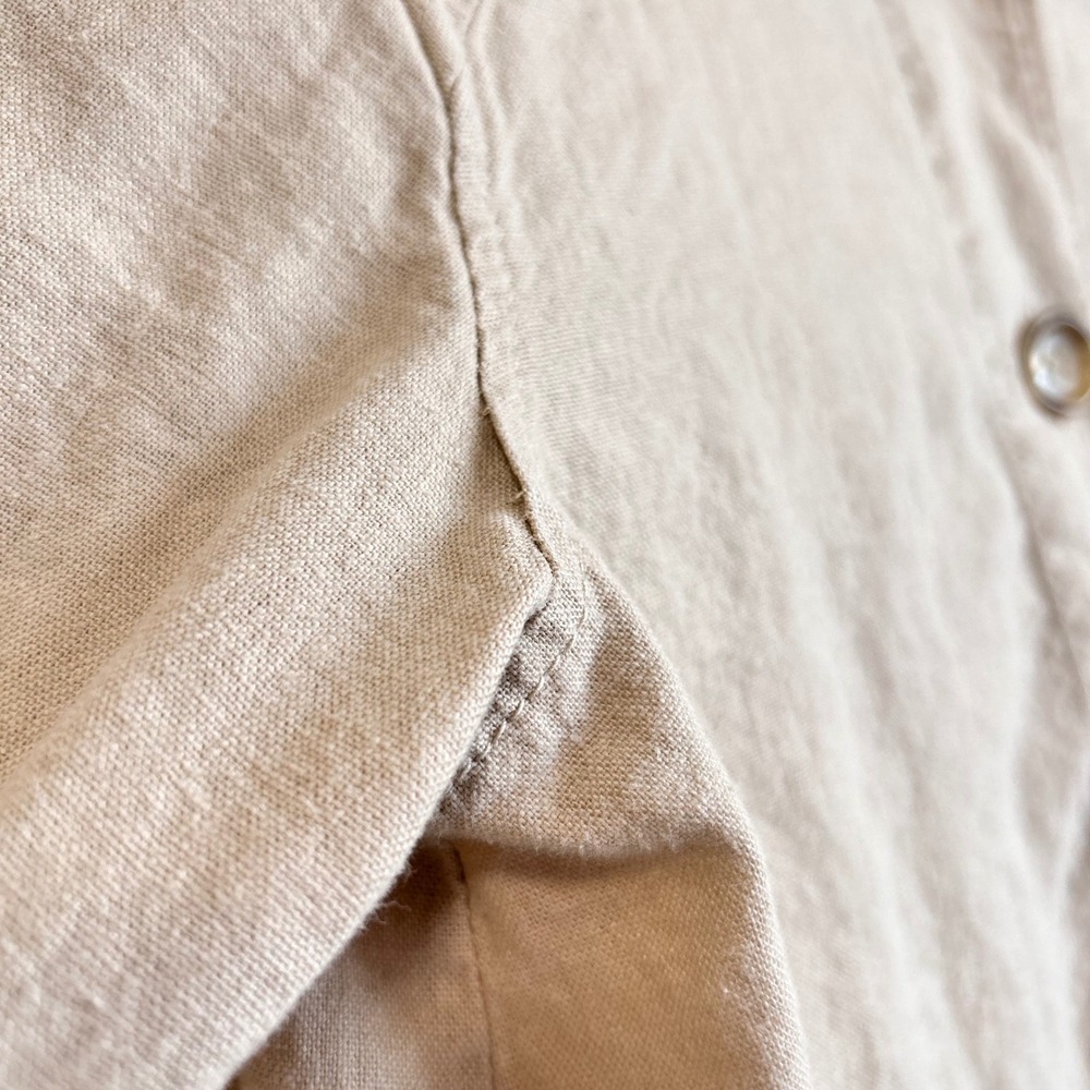 Pendleton Womens Linen Blend Chore Jacket Beige Button  Utility shirt XS FLAWS - Picture 4 of 11
